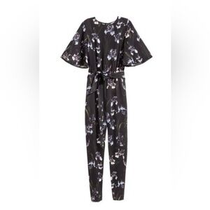 H&M Black Floral Jumpsuit